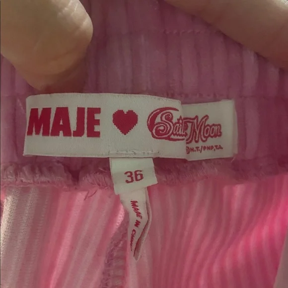 MAJE X Sailor Moon Pally Corduroy Wide Leg Pants In Roses - Picture 14 of 16